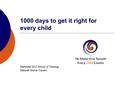 1000 days to get it right for every child Methodist 2012 School of Theology Deborah Morris-Travers.