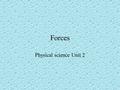 Forces Physical science Unit 2. Isaac Newton In 1665 schools and businesses closed for the bubonic plague Newton saw and apple fall from a tree Wondered.