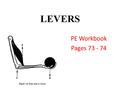 LEVERS PE Workbook Pages 73 - 74. Levers A lever is basically a rigid structure, hinged at some point and to which forces are applied at two other points.