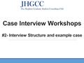 Case Interview Workshops #2- Interview Structure and example case.