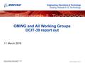 BOEING is a trademark of Boeing Management Company. Copyright © 2011 Boeing. All rights reserved. OMWG and All Working Groups DCIT-39 report out 11 March.