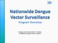 Program Overview Dengue Vector Surveillance Training and Website Appreciation Seminar.