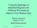 May 23, 2000Wright-Hamilton Associates1 Using the Marriage of Industrial Hygiene and Pollution Prevention to Improve Your Bottom Line Michele Fitzpatrick.