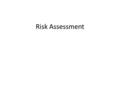 Risk Assessment. Hazard vs Risk Commonly used terms used in Risk Assessment: – Hazard is anything that has the potential to cause harm – Risk is the.