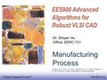 EE141 © Digital Integrated Circuits 2nd Manufacturing 1 Manufacturing Process Dr. Shiyan Hu Office: EERC 731 Adapted and modified from Digital Integrated.