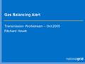 Gas Balancing Alert Transmission Workstream – Oct 2005 Ritchard Hewitt.