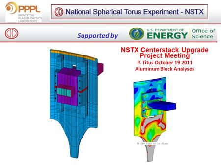 Supported by NSTX Centerstack Upgrade Project Meeting P. Titus October 19 2011 Aluminum Block Analyses.