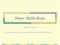 Drum –Buffer-Rope Based on : R. Holt, Ph.D., PE