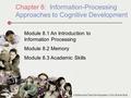 Chapter 8: Information-Processing Approaches to Cognitive Development Module 8.1 An Introduction to Information Processing Module 8.2 Memory Module 8.3.