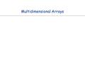 Multidimensional Arrays. 2 Two Dimensional Arrays Two dimensional arrays. n Table of grades for each student on various exams. n Table of data for each.