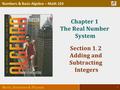 1 Numbers & Basic Algebra – Math 103 Math, Statistics & Physics.