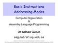 Basic Instructions Addressing Modes