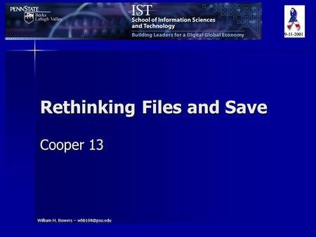 William H. Bowers – Rethinking Files and Save Cooper 13.