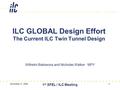 November 17, 2006 1 st XFEL / ILC Meeting 1 ILC GLOBAL Design Effort The Current ILC Twin Tunnel Design Wilhelm Bialowons and Nicholas Walker · MPY.