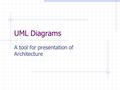 UML Diagrams A tool for presentation of Architecture.