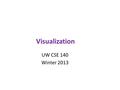 Visualization UW CSE 140 Winter 2013. matplotlib Strives to emulate MATLAB – Pro: familiar to MATLAB users – Pro: powerful – Con: not the best design.