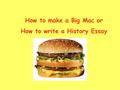 How to make a Big Mac or How to write a History Essay.