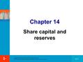 . Copyright  2010 McGraw-Hill Australia Pty Ltd PPTs to accompany Deegan, Australian Financial Accounting 6e 14-1 Chapter 14 Share capital and reserves.