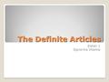 The Definite Articles Italian 1 Signorina Vitamia.