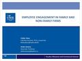 EMPLOYEE ENGAGEMENT IN FAMILY AND NON-FAMILY FIRMS Lindos Daou Full time lecturer, Ph.D, researcher Andre Azoury Associate Professor.