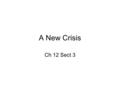 A New Crisis Ch 12 Sect 3. Vocabulary States’ Rights – The right of states to limit the power of the federal government Nullification – Idea that a state.