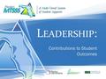 L EADERSHIP : Contributions to Student Outcomes. Context: Michelle White, FLPBSClark Dorman, FL PS/RtI.