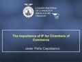 Javier Peña Capobianco The importance of IP for Chambers of Commerce.