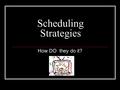 Scheduling Strategies How DO they do it?. Some TV Terminology LEAD OFF Beginning the evening with an especially strong program. Networks routinely move.