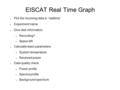 EISCAT Real Time Graph ● Plot the incoming data in “realtime” ● Experiment name ● Give disk information – Recording? – Space left ● Calculate basic parameters.