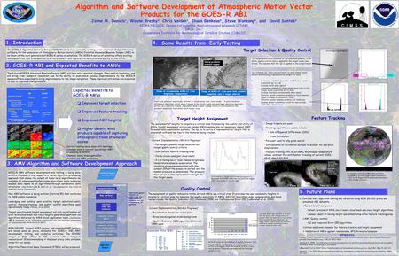 Algorithm and Software Development of Atmospheric Motion Vector Products for the GOES-R ABI Jaime M. Daniels 1, Wayne Bresky 2, Chris Velden 3, Iliana.