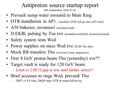 Antiproton source startup report Bill Ashmanskas 2006-05-26 Prevault sump water rerouted to Main Ring OTR installation in AP1. (Another OTR will go into.