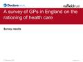 © Nuffield Trust 27 February 2012 A survey of GPs in England on the rationing of health care Survey results.