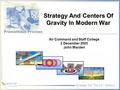 Strategy For The 21 st Century Prometheus Process venturist incorporated Strategy And Centers Of Gravity In Modern War Air Command and Staff College 2.