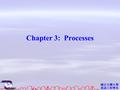 國立台灣大學 資訊工程學系 Chapter 3: Processes. 資工系網媒所 NEWS 實驗室 Objectives To introduce the notion of a process -- a program in execution, which forms the basis of.