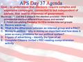 APS Day 37 Agenda Goal – to understand that elections require complex and expensive campaigns, connected to but independent of parties, that lead to dilemmas.