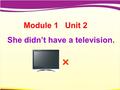 Module 1 Unit 2 She didn’t have a television. ×. Learning aims( 学习目标 ): A.I can listen, read and say: night, work, field, fire, or, radio, telephone,