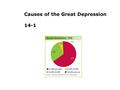 Causes of the Great Depression 14-1. Terms and People Herbert Hoover – former Secretary of Commerce and Republican candidate for President in 1928 speculation.