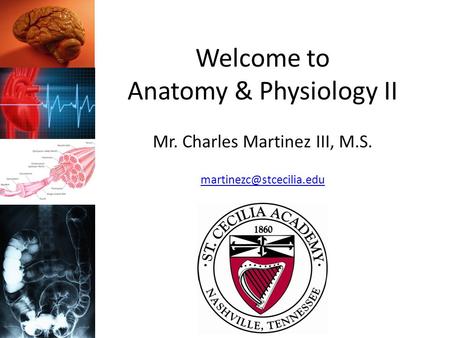 Welcome to Anatomy & Physiology II Mr. Charles Martinez III, M.S.