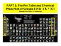 PART 2: The Per.Table and Chemical Properties of Groups 8 (18) -1 & 7 (17) adapted from Mrs. D. Dogancay.