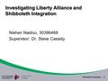 Workshop Presentation [1] Investigating Liberty Alliance and Shibboleth Integration Nishen Naidoo, 30396468 Supervisor: Dr. Steve Cassidy.