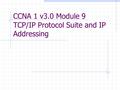 CCNA 1 v3.0 Module 9 TCP/IP Protocol Suite and IP Addressing.