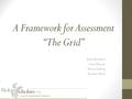 A Framework for Assessment “The Grid” Janet Branchaw Carol Hurney Patrice Ludwig Kristina Obom.