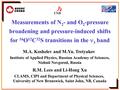 Measurements of N 2 - and O 2 -pressure broadening and pressure-induced shifts for 16 O 12 C 32 S transitions in the 3 band M.A. Koshelev and M.Yu. Tretyakov.