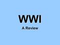 WWI A Review. WWI – Long Term Causes NationalismNationalism MilitarismMilitarism The Alliance SystemThe Alliance System ImperialismImperialism.