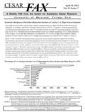 CESAR FAX U n i v e r s i t y o f M a r y l a n d, C o l l e g e P a r k A Weekly FAX from the Center for Substance Abuse Research April 29, 2013 Vol.