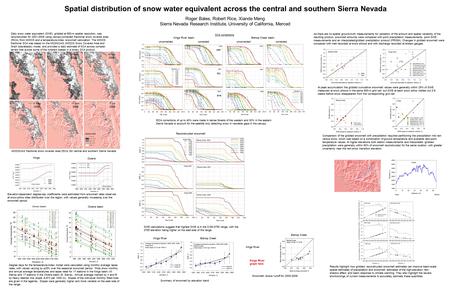 MODSCAG fractional snow covered area (fSCA )for central and southern Sierra Nevada Spatial distribution of snow water equivalent across the central and.