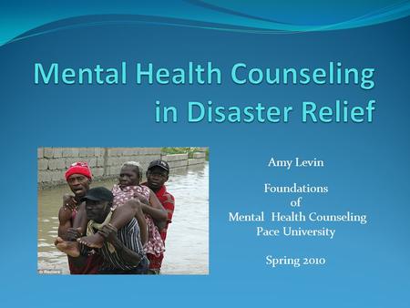 Amy Levin Foundations of Mental Health Counseling Pace University Spring 2010.