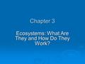 Chapter 3 Ecosystems: What Are They and How Do They Work?