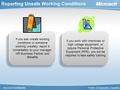 Microsoft Confidential People & Organization Capability Reporting Unsafe Working Conditions If you see unsafe working conditions or someone working unsafely,