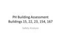 PH Building Assessment Buildings 15, 22, 23, 154, 167 Safety Analysis.